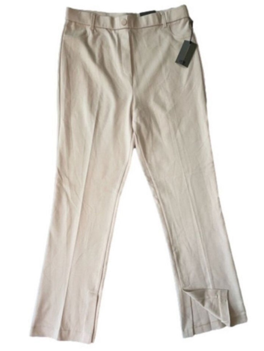 One by Chapter One Beige High-Waist Slim Flare Pants Large